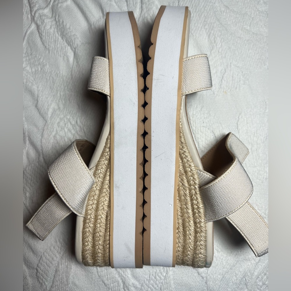 Steve Madden NYC Platform Sandals Cream Espadrille Size 10 - Picture 2 of 8